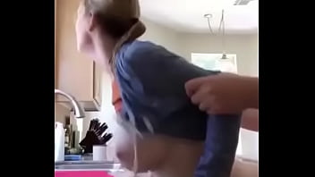 Big tits fucked in the kitchen