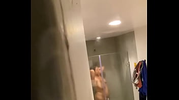 Bbw taking shower in hostel