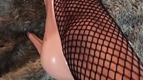 Pedalia Love's Dipping Fishnets in Yogurt with Pink Heels